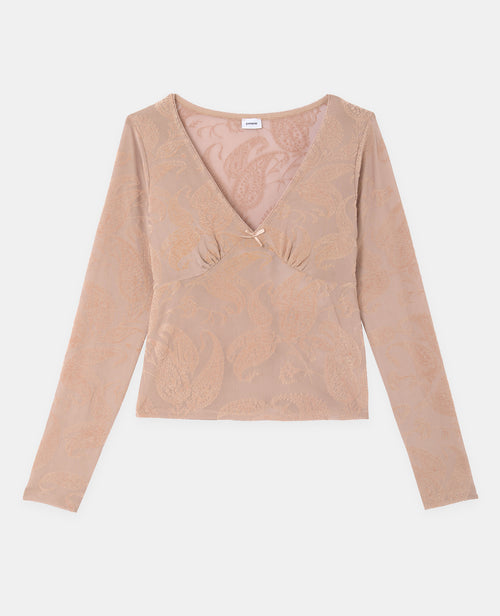 Top en résille avec motif cachemire en velours - PIMKIE - 4