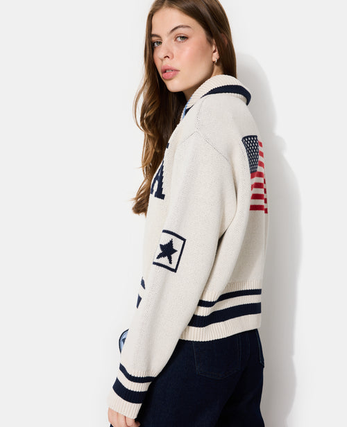 Gilet avec col motif América - PIMKIE - 7