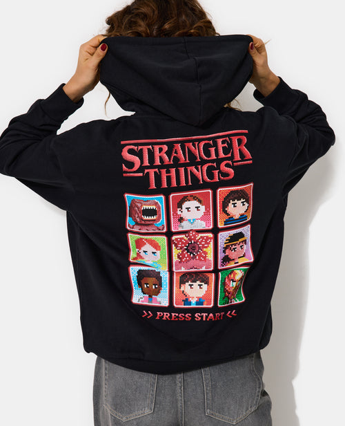Sweat oversize STRANGER THINGS avec capuche - PIMKIE - 1