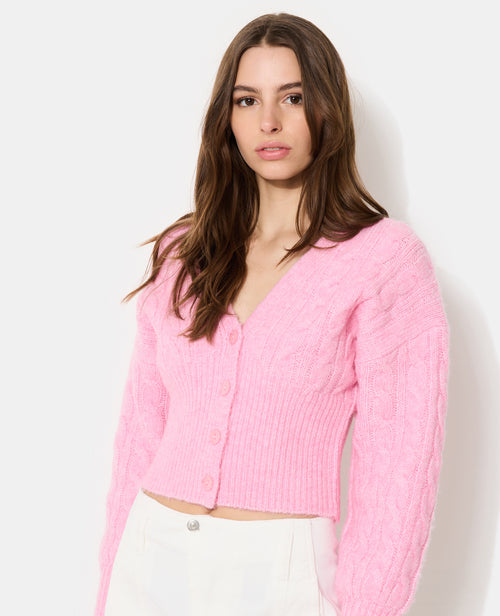 Gilet torsadé court avec grands bord-côtes - PIMKIE - 2