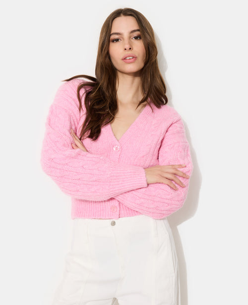 Gilet torsadé court avec grands bord-côtes - PIMKIE - 5