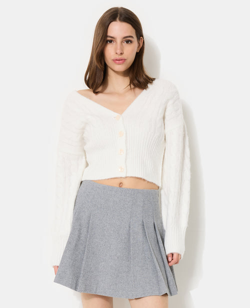 Gilet torsadé court avec grands bord-côtes - PIMKIE - 1