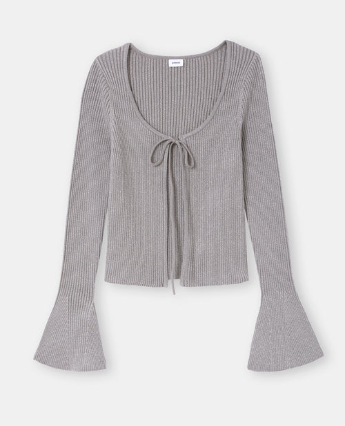 Gilet court avec fils lurex, nouette et manches flare - PIMKIE - 4