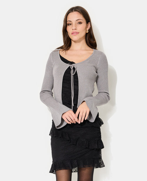 Gilet court avec fils lurex, nouette et manches flare - PIMKIE - 5