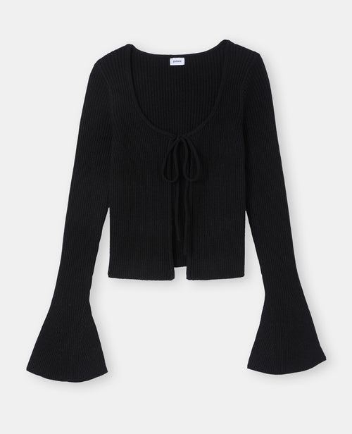 Gilet court avec fils lurex, nouette et manches flare - PIMKIE - 4