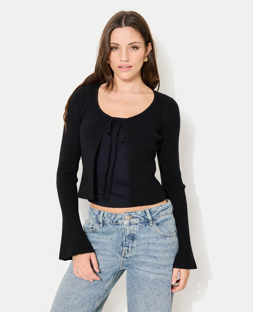 Gilet court avec fils lurex, nouette et manches flare - PIMKIE - 5