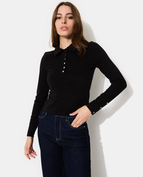 Polo manches longues boutons fantaisie - PIMKIE - 5