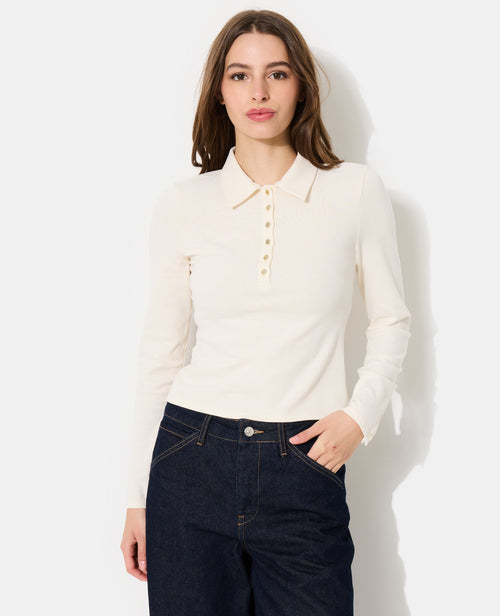 Polo manches longues boutons fantaisie - PIMKIE - 1