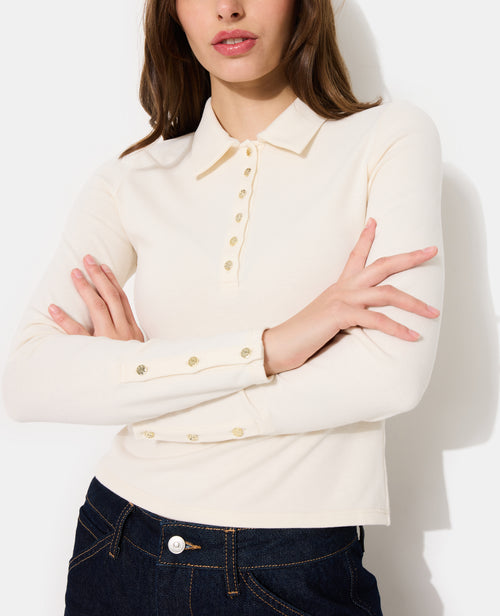 Polo manches longues boutons fantaisie - PIMKIE - 2