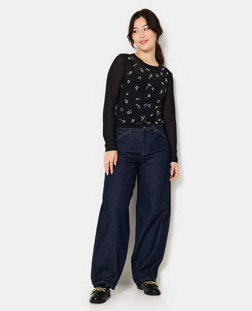 Top en résille avec perles et sequins - PIMKIE - 3