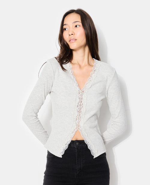 T-shirt manches longues avec dentelle - PIMKIE - 7