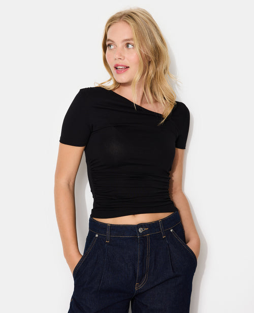 T-shirt avec encolure asymétrique et fronces - PIMKIE - 1