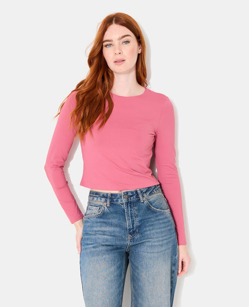 T-shirt manches longues en maille stretch - PIMKIE - 1