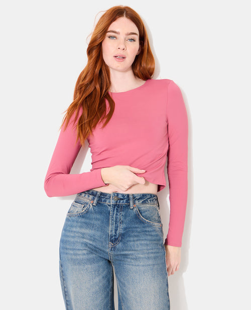 T-shirt manches longues en maille stretch - PIMKIE - 5