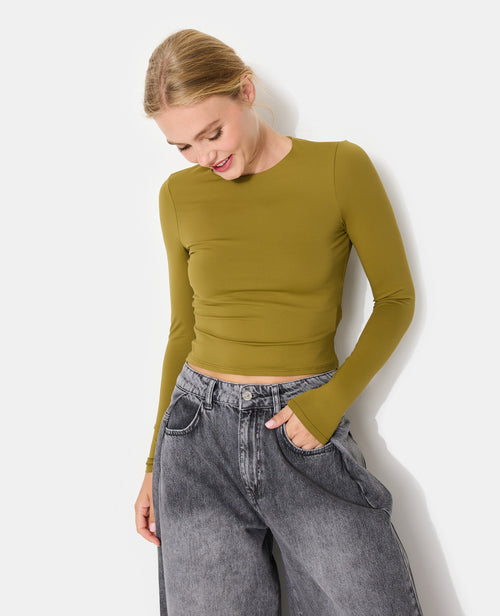 T-shirt manches longues en maille stretch - PIMKIE - 2