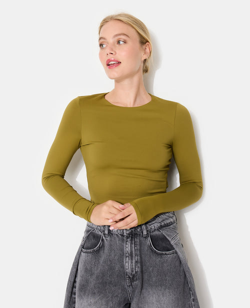 T-shirt manches longues en maille stretch - PIMKIE - 5