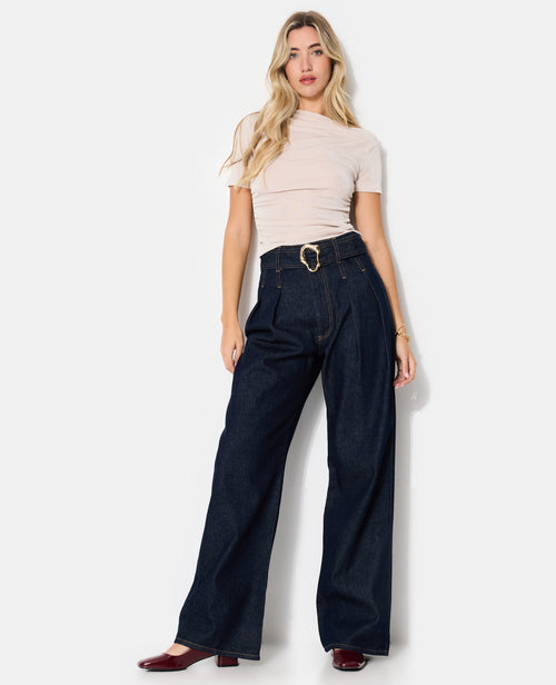 T-shirt asymétrique en maille fluide avec fronces - PIMKIE - 3