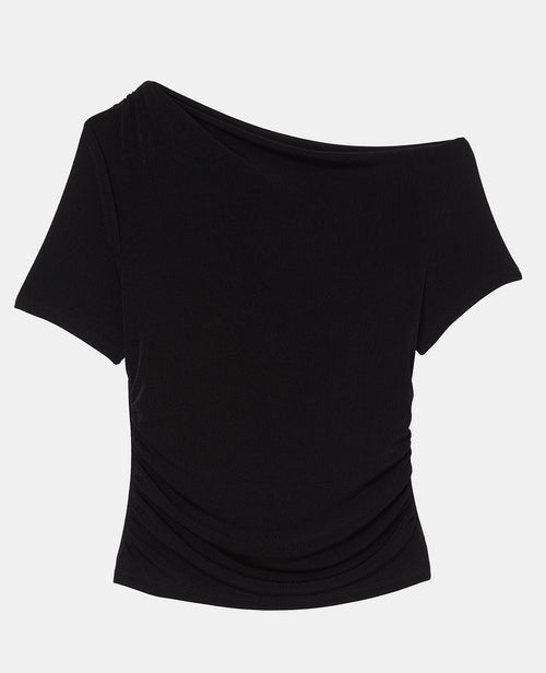 T-shirt asymétrique en maille fluide avec fronces - PIMKIE - 4