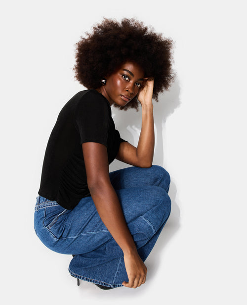 T-shirt asymétrique en maille fluide avec fronces - PIMKIE - 7