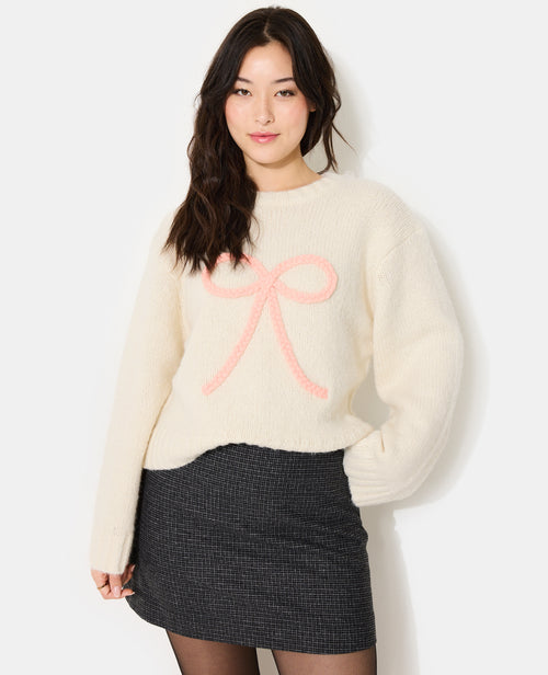 Pull en maille avec nœud - PIMKIE - 1