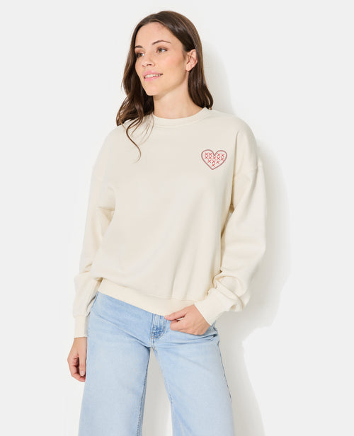 Sweat avec coeur et print Noël - PIMKIE - 5