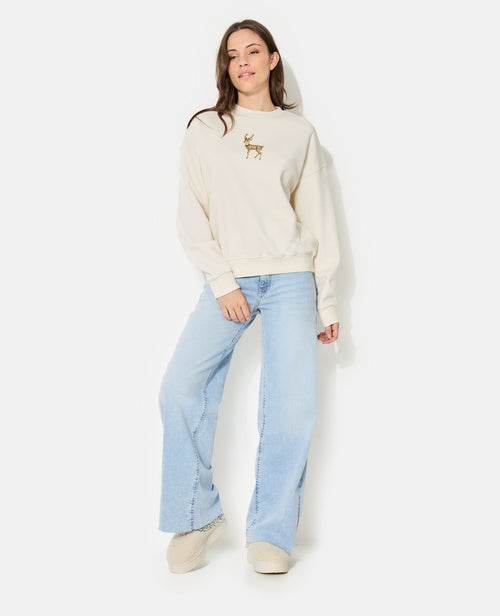 Sweat avec faon et print Noël - PIMKIE - 3