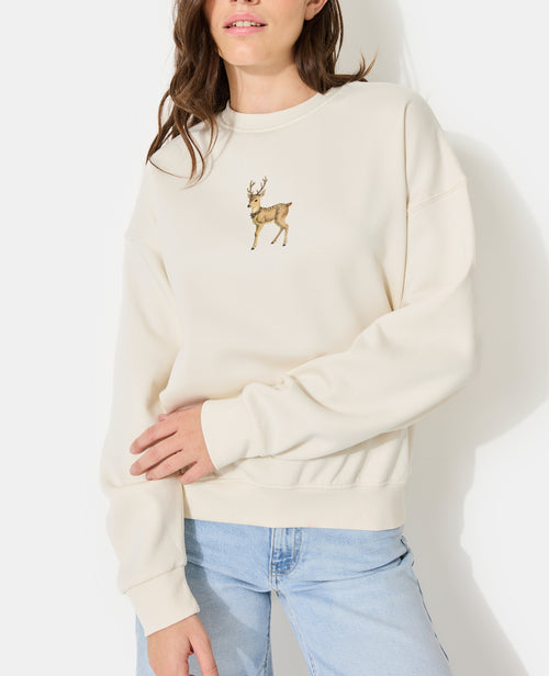 Sweat avec faon et print Noël - PIMKIE - 5