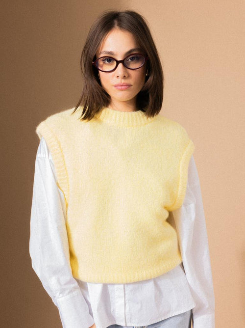 Pull sans manches avec laine et mohair - PIMKIE - 1