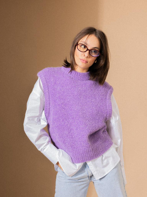 Pull sans manches premium avec laine et mohair - PIMKIE - 1