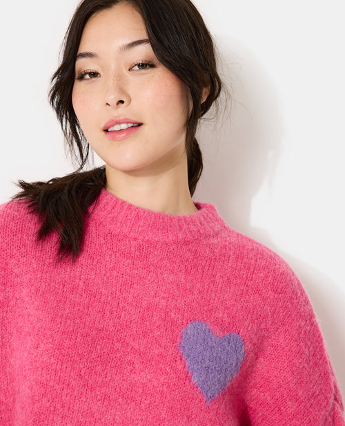 Pull contenant mohair et laine avec cœur - PIMKIE - 2