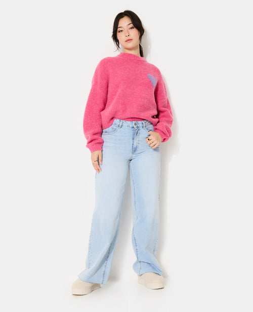 Pull contenant mohair et laine avec cœur - PIMKIE - 3