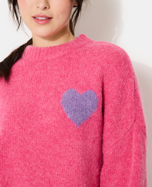 Pull contenant mohair et laine avec cœur - PIMKIE - 1
