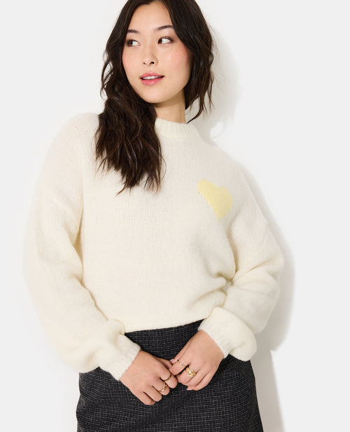 Pull contenant mohair et laine avec cœur - PIMKIE - 5