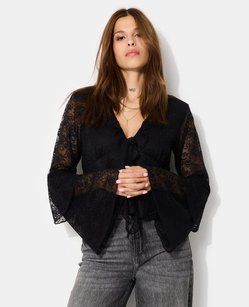 Blouse en dentelle avec volants et manches flare - PIMKIE - 1