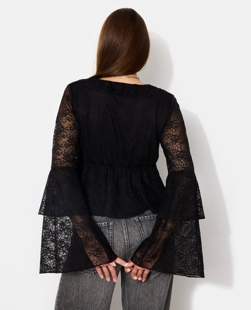 Blouse en dentelle avec volants et manches flare - PIMKIE - 6