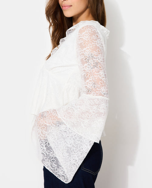 Blouse en dentelle avec volants et manches flare - PIMKIE - 2