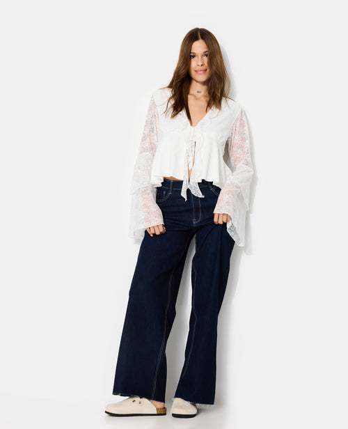 Blouse en dentelle avec volants et manches flare - PIMKIE - 3