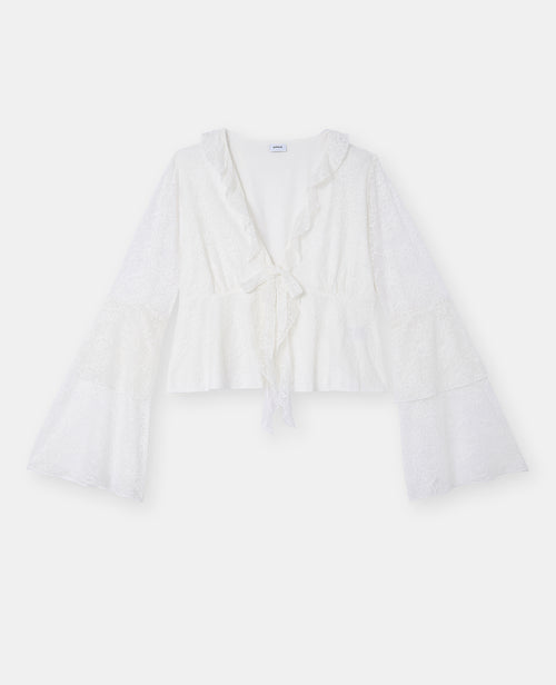 Blouse en dentelle avec volants et manches flare - PIMKIE - 4
