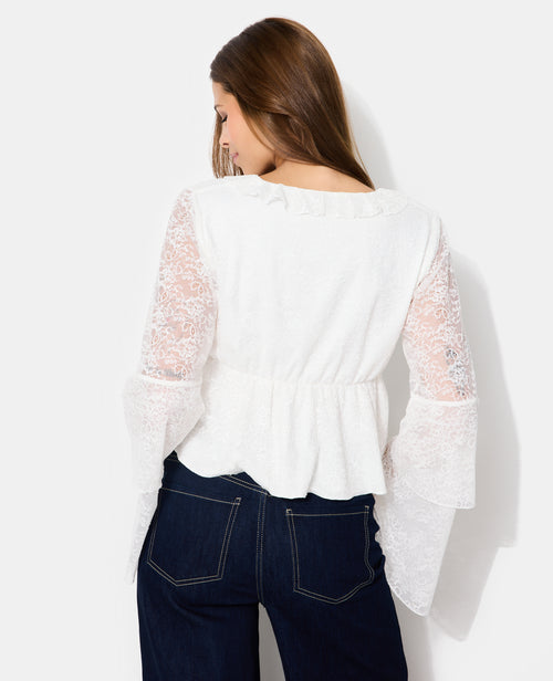 Blouse en dentelle avec volants et manches flare - PIMKIE - 6