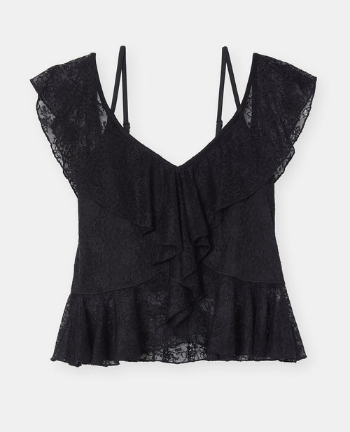 Top à bretelles en dentelle avec volants - PIMKIE - 4