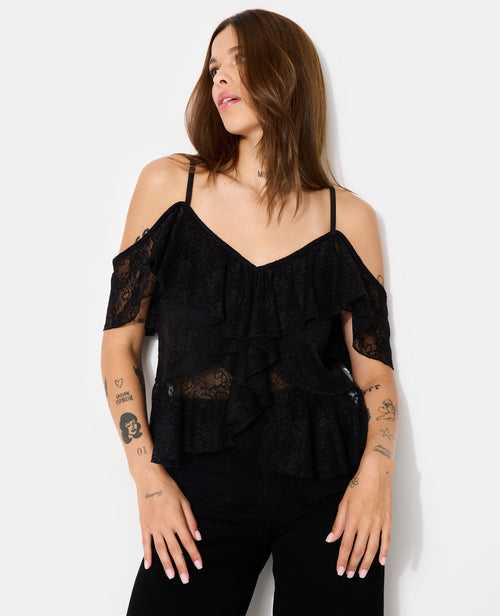 Top à bretelles en dentelle avec volants - PIMKIE - 5