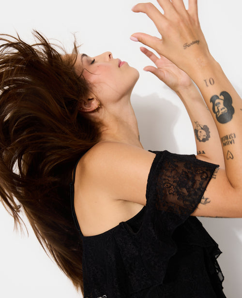 Top à bretelles en dentelle avec volants - PIMKIE - 1