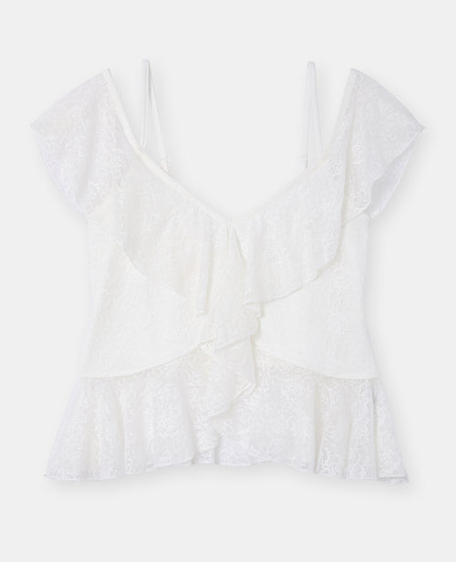 Top à bretelles en dentelle avec volants - PIMKIE - 4