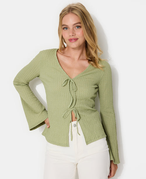 Top en maille reliefée avec nouettes - PIMKIE - 5