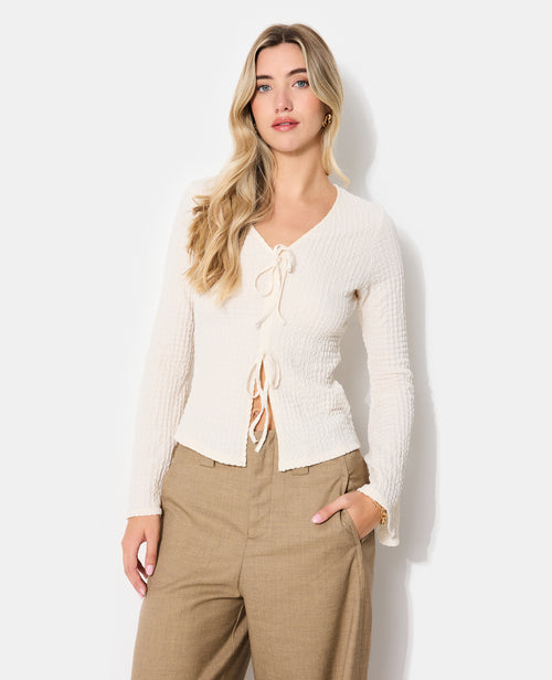 Top en maille reliefée avec nouettes - PIMKIE - 7