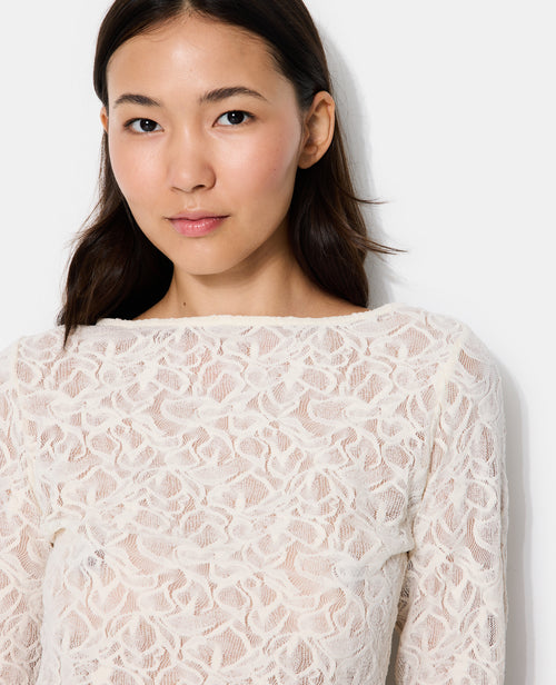 T-shirt manches longues en dentelle - PIMKIE - 2