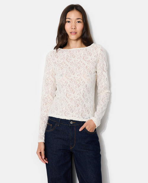 T-shirt manches longues en dentelle - PIMKIE - 5