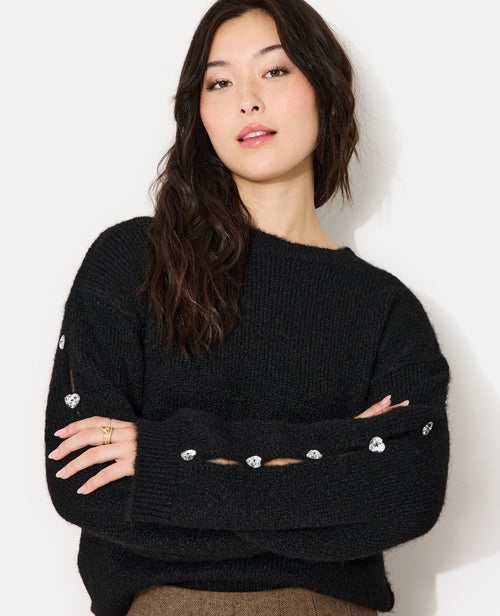 Pull en maille avec strass cœur aux manches - PIMKIE - 7