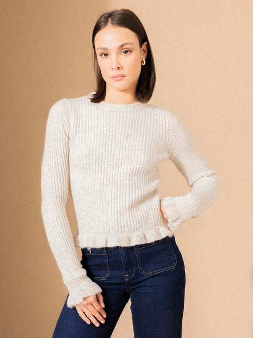 Pull en maille côtelée avec finitions ondulées - PIMKIE - 1