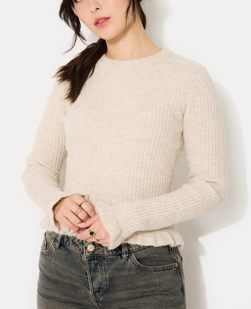 Pull en maille côtelée avec finitions ondulées - PIMKIE - 5